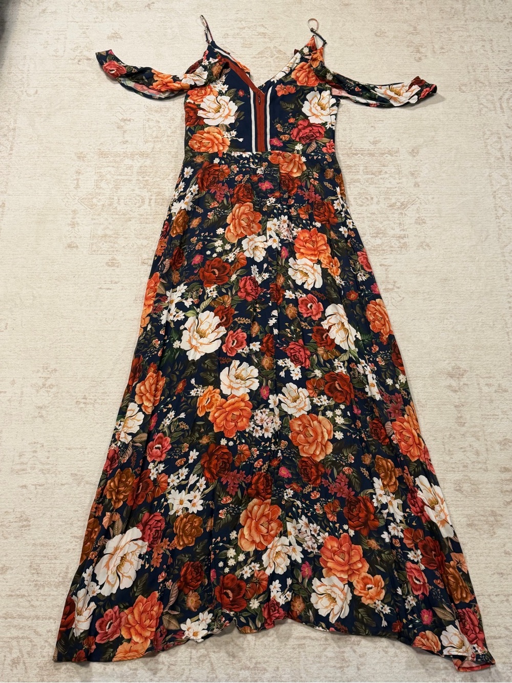 FARM Rio Floral Off Shoulder High Low Maxi Dress Size Large (G) - Picture 5 of 10